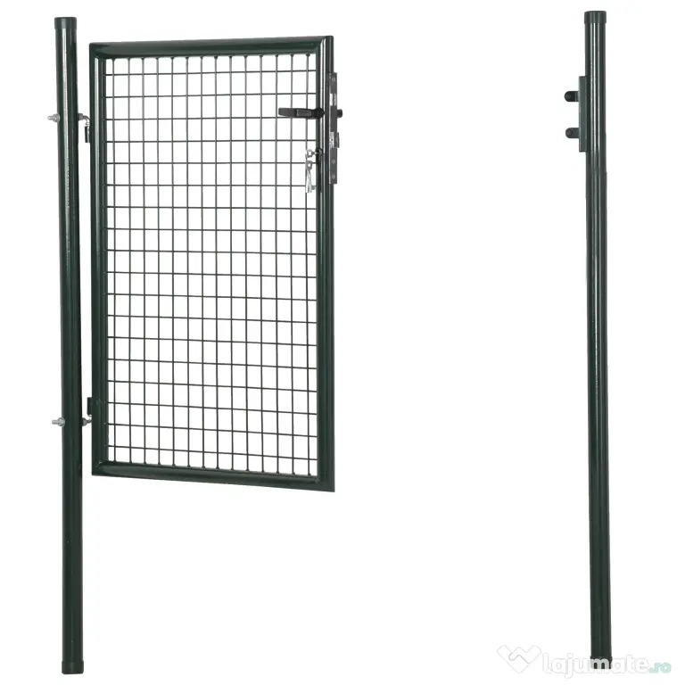 HOMCOM Poartă de Grădină Metalică Verde, cu Sistem de Încuiere și 3 Chei, 97x150cm | Aosom Romania