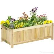Jardiniera din Lemn Pliabila de Exterior Outsunny, Inchisa ermetic cu Baza de Scurgere, 70x30x25cm 