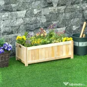 Jardiniera din Lemn Pliabila de Exterior Outsunny, Inchisa ermetic cu Baza de Scurgere, 70x30x25cm 