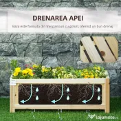 Jardiniera din Lemn Pliabila de Exterior Outsunny, Inchisa ermetic cu Baza de Scurgere, 70x30x25cm 