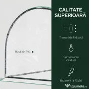 Outsunny Seră de grădină în formă de tunel din oțel cu acoperire din PVC, 200x100x80 cm, transparentă și verde 