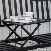 Outsunny, Băncuță de grădină, Cu masă de cafea integrată, Metal,150 x 58.5 x 90 cm, Negru