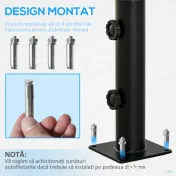 Outsunny Suport pentru Umbrelă de Terasă, Bază pentru Umbrelă pentru Patio, Ponton, Grădină și Curte, Negru