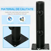 Outsunny Suport pentru Umbrelă de Terasă, Bază pentru Umbrelă pentru Patio, Ponton, Grădină și Curte, Negru