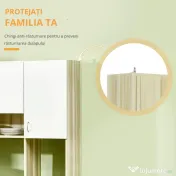 HOMCOM Dulap de bucatarie cu 4 usi, 3 dulapuri, sertar, dulap de perete si raft din placi aglomerate, 102x48x180cm, alb si culoarea lemnului 