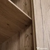 HOMCOM Dulap Bufet pentru Bucatarie si Living, Comoda Inalta cu 4 Usi si Rafturi Reglabile, Design Modern, Culoare Lemn Natural 