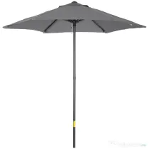 Outsunny Umbrelă de Grădină, Înclinabilă cu Orificiu de Ventilație și 6 Brațe, Ø196x204 cm, Gri | Aosom Romania