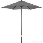 Outsunny Umbrela de Gradina inclinabila, cu Orificiu de Ventilatie si 6 Brate, Ø196x204 cm, Gri