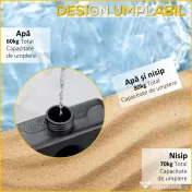 Outsunny Bază pentru Umbrelă din 4 Piese Reumplibilă cu Apă sau Nisip și Cârlige de Conexiune, Negru 