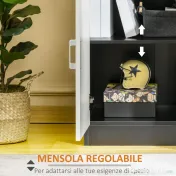 Dulap HOMCOM cu Sertar și Raft Ajustabil, Sistem Anti-Cădere, MDF, 60x40x90 cm, Alb Negru | Aosom Romania 