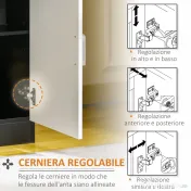 Dulap HOMCOM cu Sertar și Raft Ajustabil, Sistem Anti-Cădere, MDF, 60x40x90 cm, Alb Negru | Aosom Romania 