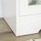 HOMCOM Credență Bufet cu Compartiment Deschis, Sertar, 3 Rafturi și Dulap cu 2 Uși, din Lemn, 80x30x82 cm, Alb | Aosom Romania 