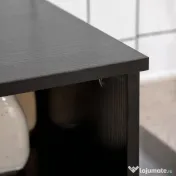 HOMCOM Credență de Bucătărie din Lemn pentru Cuptor cu Microunde cu Dulapuri, Rafturi și Sertar, 90x40x120 cm, Negru 