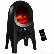 HOMCOM Incalzitor cu ventilator cu 3 moduri de incalzire cu temperatura reglabila si telecomanda, din ABS, 33,7x25,5x60,4 cm, negru