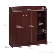 Homcom Dulap Pantofi 83×30×90 cm – Lemn, 12 Perechi, Culoare Cafenie