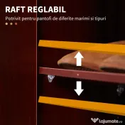Homcom Dulap Pantofi 83×30×90 cm – Lemn, 12 Perechi, Culoare Cafenie