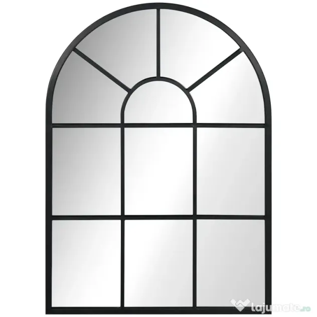 HOMCOM Oglindă Arcuită Modernă de Perete, 70x50 cm, Design Fereastră, Decor Sufragerie și Dormitor | Aosom Romania