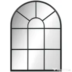 Homcom Oglinda Moderna de Perete – Arcuita 70×50 cm, Stil Fereastra Negru