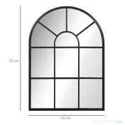 Homcom Oglinda Moderna de Perete – Arcuita 70×50 cm, Stil Fereastra Negru