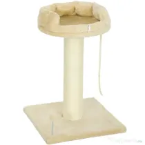 PawHut Copac Zgâriat pentru Pisici, Patut, Minge, Sfoară de Joacă, Plus și Sisal, 55x55x83cm, Beige | Aosom Romania