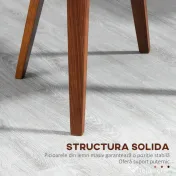 HOMCOM Set de 2 Scaune de Sufragerie Stil Vintage Îmbunătățite în Lemn și Piele Sintetică PU, Negru și Lemn 