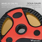 SPORTNOW Set de bare si placi de greutati de 20 kg cu maner antiderapant din PU, Ø17x140 cm, negru si rosu 