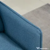 HOMCOM Canapele cu 2 locuri pentru camera de zi din tesatura cu buton cu perne, albastru inchis 