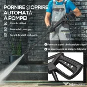 DURHAND Aparat de Spălat cu Presiune Înaltă, Duză Reglabilă și Kit de Curățare, 23.5x27x68 cm, Albastru | Aosom Romania