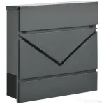HOMCOM Cutie Postala din Otel Zincat cu Suport Ziare si 2 Chei de Securitate incluse, 37x10.5x37 cm, Gri