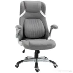 Vinsetto Scaun de Birou Ergonomic din Țesătură Respiranta Efect In, Înălțime Reglabilă, 68x76x109-117cm, Gri
