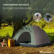 Outsunny Cort Pop-Up Camping 4 Persoane Geantă Transport 210x210x135cm | Aosom Romania 