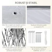 Outsunny Foișor Pliabil cu Plasă de Țânțari, Baldachin Dublu, Înălțime Reglabilă și Geantă, 330x330x288 cm, Bej | Aosom Romania 