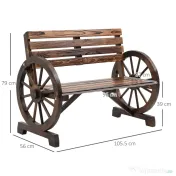 Outsunny Banca Country Fonta 127×60×85 cm – 2‑locuri cu Cotiere Rotative Neagra | Aosom Romania 