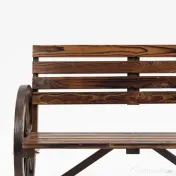 Outsunny Banca Country Fonta 127×60×85 cm – 2‑locuri cu Cotiere Rotative Neagra | Aosom Romania 