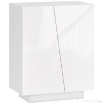 HOMCOM Dulap Multifuncțional cu 3 Nivele, Design Modern din PA Alb, Poliță Reglabilă, Bază Înălțată, 70x40x88 cm | Aosom Romania