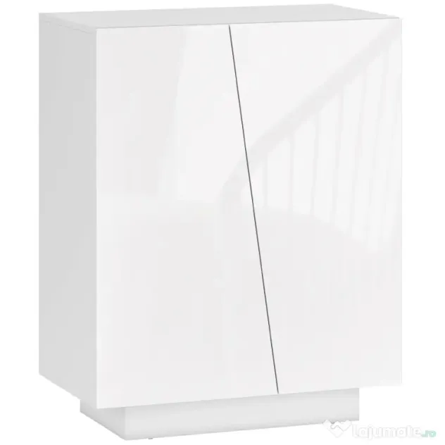 HOMCOM Dulap Multifuncțional cu 3 Nivele, Design Modern din PA Alb, Poliță Reglabilă, Bază Înălțată, 70x40x88 cm | Aosom Romania