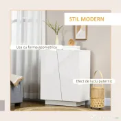 HOMCOM Dulap Multifuncțional cu 3 Nivele, Design Modern din PA Alb, Poliță Reglabilă, Bază Înălțată, 70x40x88 cm | Aosom Romania 