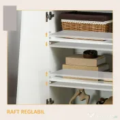 HOMCOM Dulap Multifuncțional cu 3 Nivele, Design Modern din PA Alb, Poliță Reglabilă, Bază Înălțată, 70x40x88 cm | Aosom Romania 