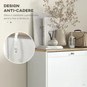 HOMCOM Dulap Îngust pentru Pantofi cu 3 Sertare și Rafturi Reglabile pe 2 Niveluri, 60x23,5x115 cm, Negru | Aosom Romania 