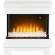 HOMCOM Șemineu Electric 1000W/2000W, Șemineu Electric Independent cu Telecomandă și Protecție la Supraîncălzire, 61x28x66,5 cm, Alb | Aosom Romania