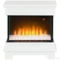 HOMCOM Șemineu Electric cu 10 Culori, Oprire Automată și Timer 12h, 61x28x66.5 cm, Alb