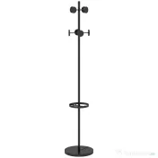 HOMCOM Suport pentru Haine și Umbrele, Cuier Independent cu 8 Carlige Rotunde pentru Haine, Pălării și Poșete, Φ34x177 cm, Negru | Aosom Romania 