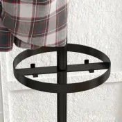 HOMCOM Suport pentru Haine și Umbrele, Cuier Independent cu 8 Carlige Rotunde pentru Haine, Pălării și Poșete, Φ34x177 cm, Negru | Aosom Romania 