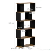 Homcom Biblioteca Moderna – 10 Rafturi Deschise, 5 Nivele
