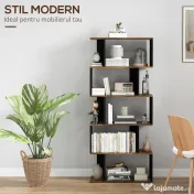 Homcom Biblioteca Moderna – 10 Rafturi Deschise, 5 Nivele