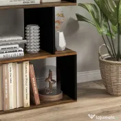 Homcom Biblioteca Moderna – 10 Rafturi Deschise, 5 Nivele