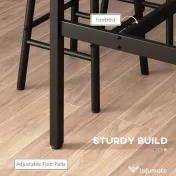 HOMCOM Set Masă și Scaune din MDF și Oțel cu 4 Scaune cu Suport pentru Picioare și Masă Dreptunghiulară, 105x40x90 cm, Maro | Aosom Romania 