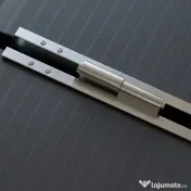 HOMCOM Rampă pliabilă pentru scaun cu rotile din aluminiu cu deflectoare și autocolante, 122x73,6x5,1 cm, neagră