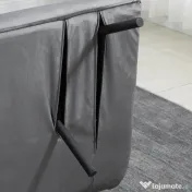 HOMCOM Canapea extensibilă 3 în 1 din material cu efect de catifea cu spătar reglabil și 2 perne, 102x73x81 cm, gri închis 