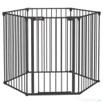 PawHut Poartă pliabilă și modulară pentru câini de talie medie, din metal și plastic, 123x102x90 cm, neagră